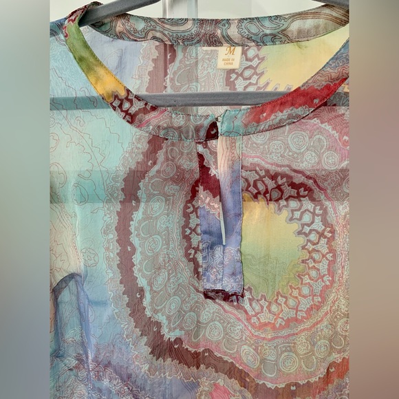 Beautiful semi transparent India style print blouse - Picture 4 of 8